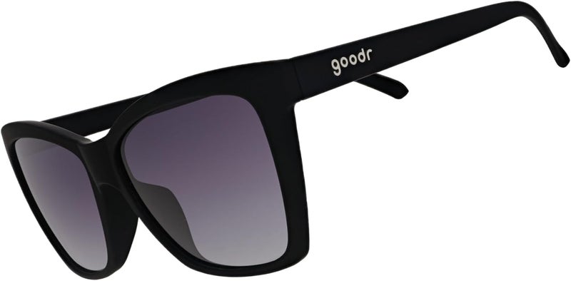 Goodr New Wave Renegade Polarized Sunglasses, Medium Sized (PG), Black Solid Cat-Eye Frames with Black Gradient Lenses, Dark to Light Tint, UV400 Protection, No Slip, No Bounce - Image 1